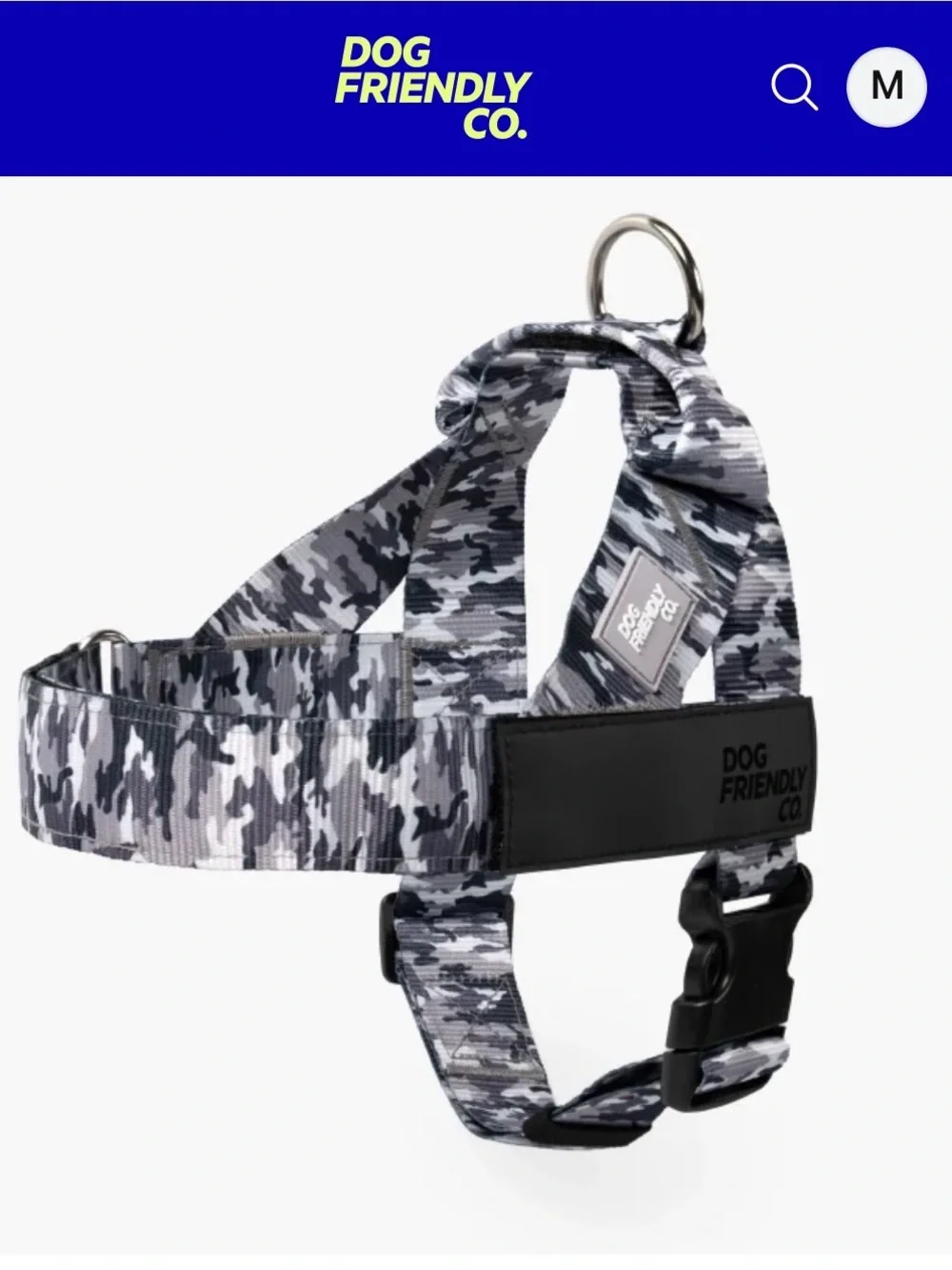 Grey Camouflage Dog Harness XL